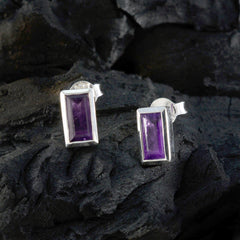 Ling Purple Elegant Solitaire Stud Earring