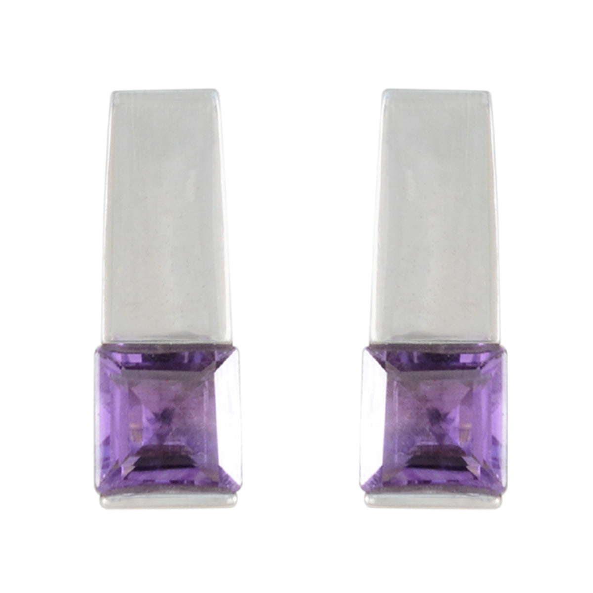 Katarina Purple Dainty Solitaire Stud Earring Amethyst Purple Stud
