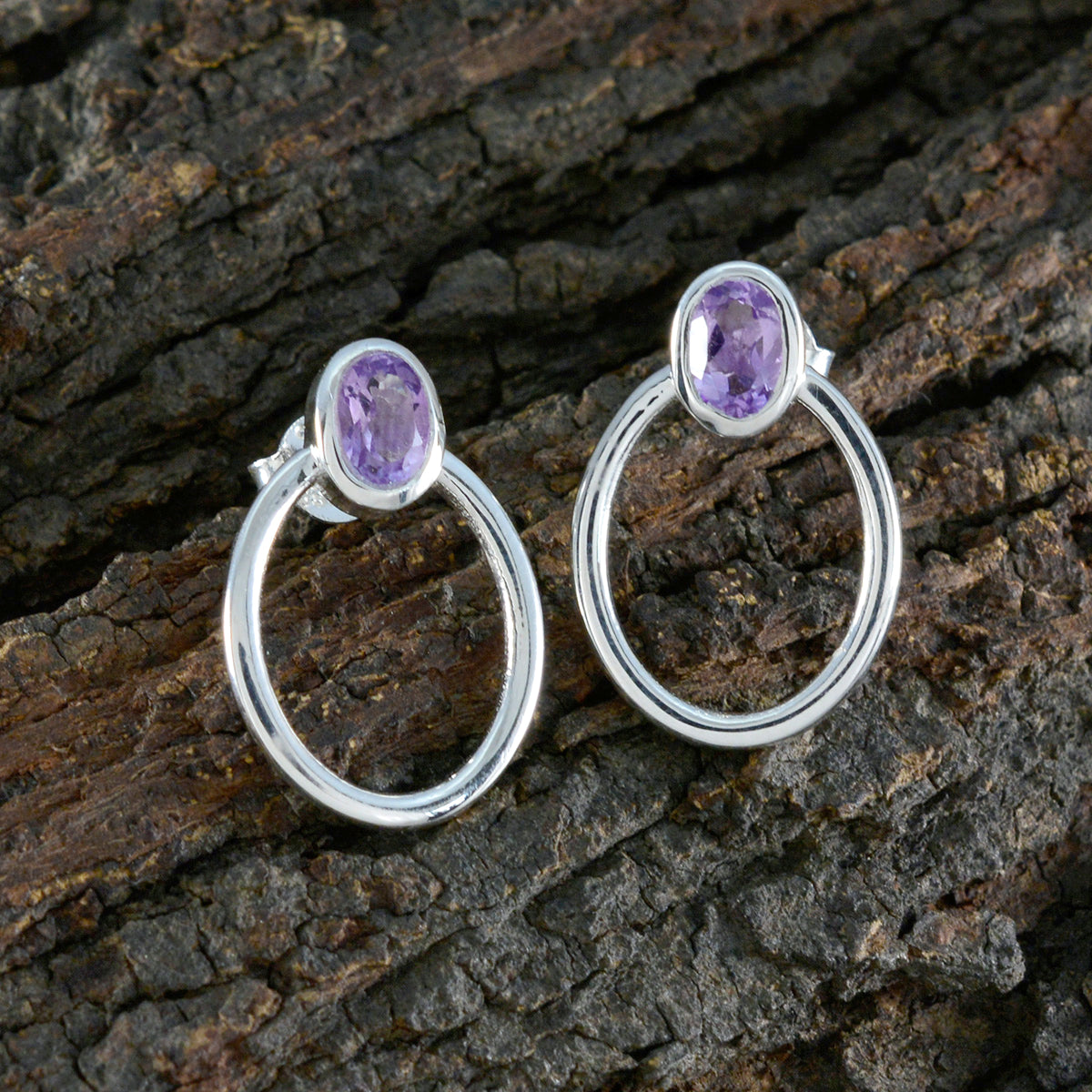 Nella Purple Dainty Solitaire Stud Earring