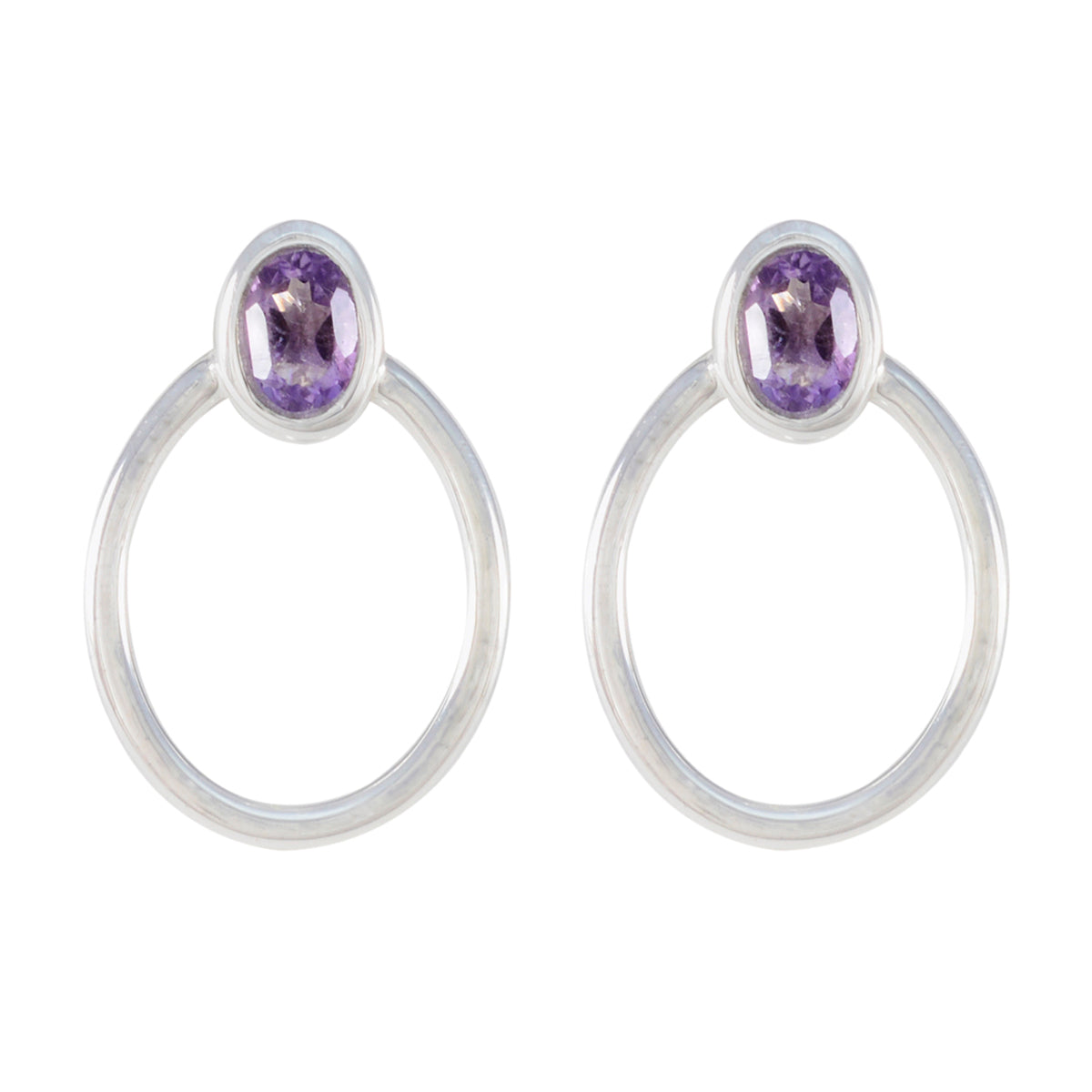 Nella Purple Dainty Solitaire Stud Earring Amethyst Purple Stud
