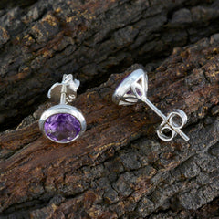 Mei Purple Elegant Solitaire Stud Earring