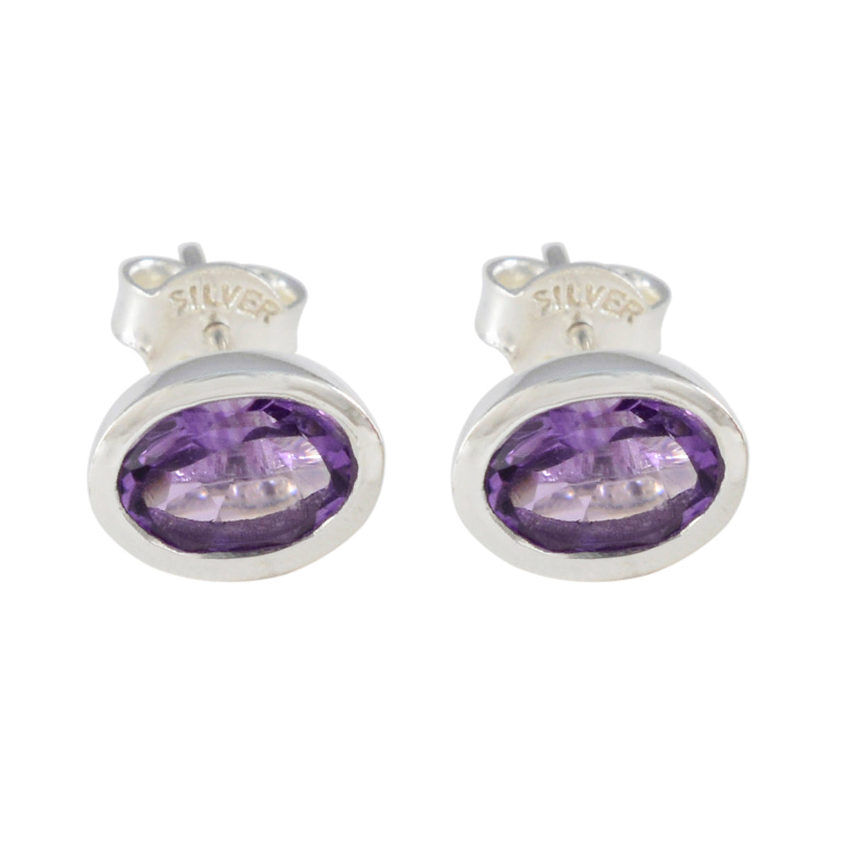 Ha eun Purple Delicate Solitaire Stud Earring Amethyst Purple Stud