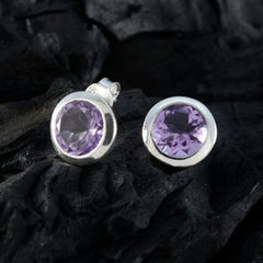 Sakura Purple Dainty Solitaire Stud Earring