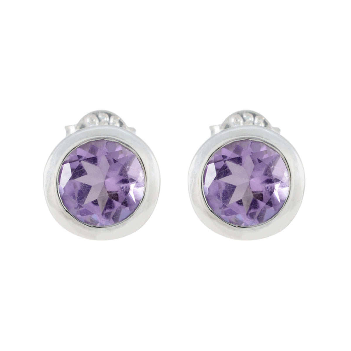 Sakura Purple Dainty Solitaire Stud Earring Amethyst Purple Stud