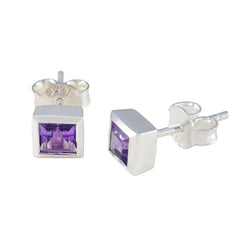 Isadora Purple Elegant Solitaire Stud Earring