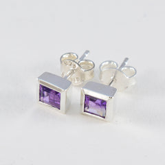 Isadora Purple Elegant Solitaire Stud Earring