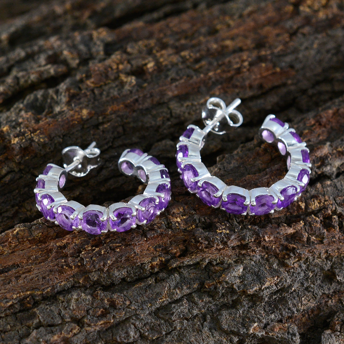 Elena Purple Slim multiple Stud Earring