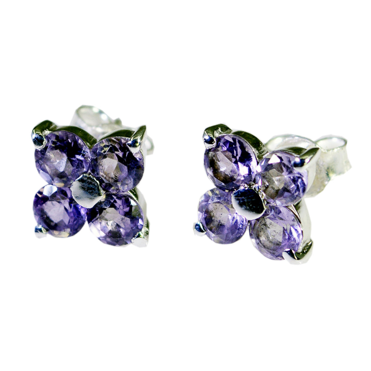 Isabella Purple Elegant multiple Stud Earring Amethyst Purple Stud