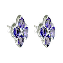 Naomi Purple Delicate multiple Stud Earring Amethyst Purple Stud
