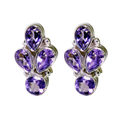 Rina Purple Dainty multiple Stud Earring Amethyst Purple Stud