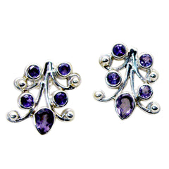 Seo yeon Purple Dainty multiple Stud Earring Amethyst Purple Stud