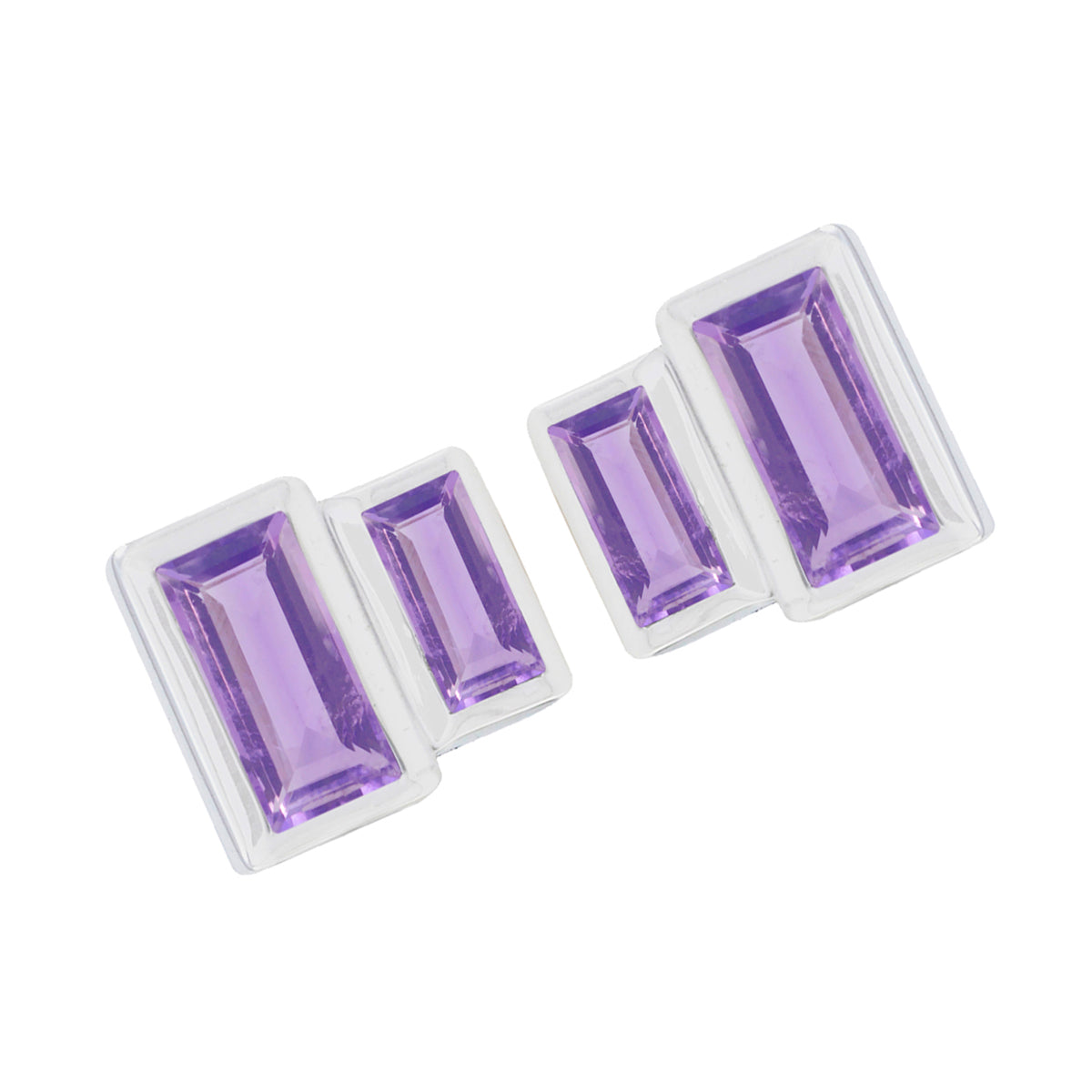 Noelia Purple Whisper thin Toi et Moi Stud Earring