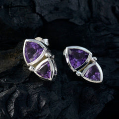 Paula Purple Slim Toi et Moi Stud Earring