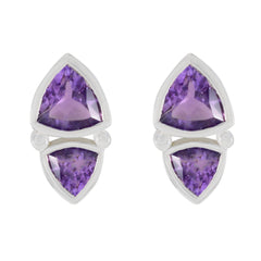 Paula Purple Slim Toi et Moi Stud Earring Amethyst Purple Stud