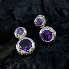 Clara Purple Minimal Toi et Moi Stud Earring