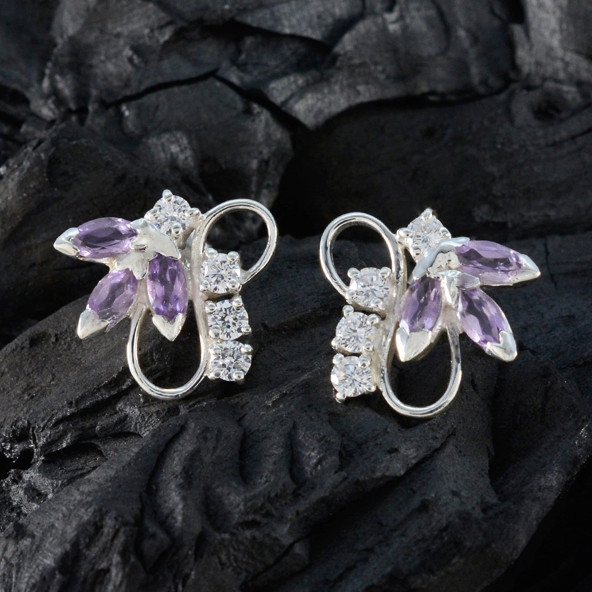 Isabella Purple Slim multiple Stud Earring