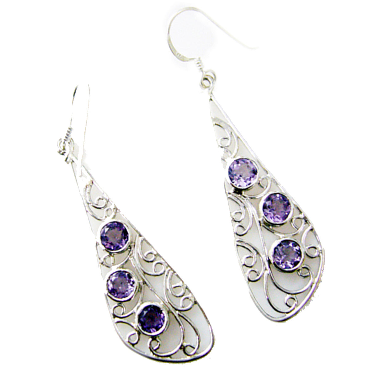 Noelia Purple Whisper thin multiple Dangle Earring