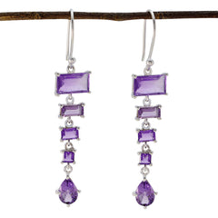 Aisha Purple Versatile multiple Dangle Earring Amethyst Purple Dangle