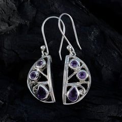 Ayaka Purple Mid weight Trilogy Dangle Earring