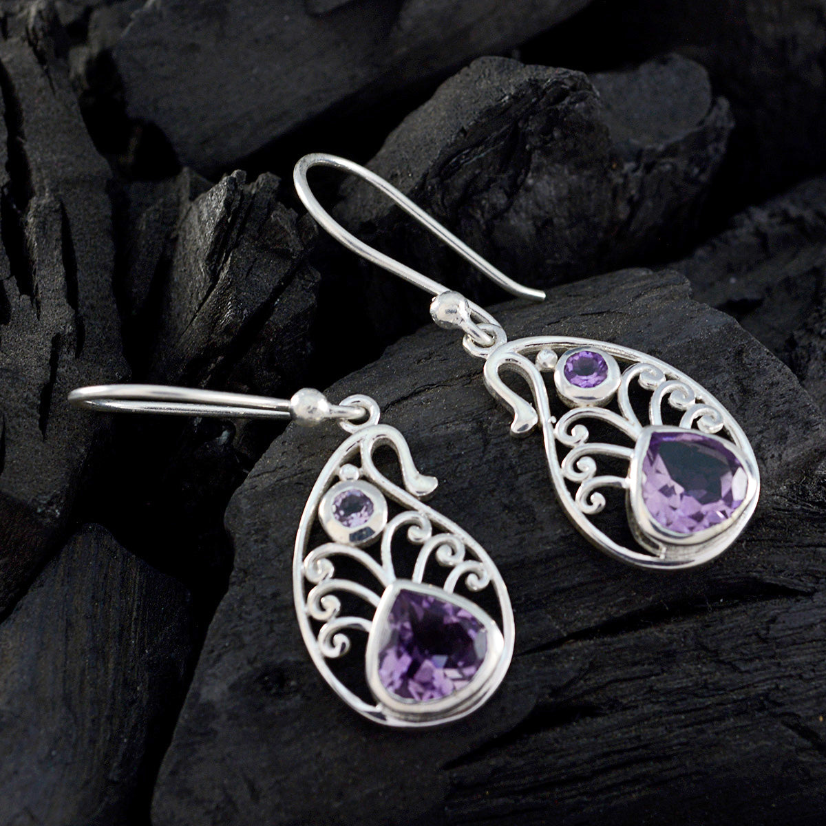 Charlotte Purple Slim multiple Dangle Earring