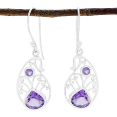 Charlotte Purple Slim multiple Dangle Earring Amethyst Purple Dangle
