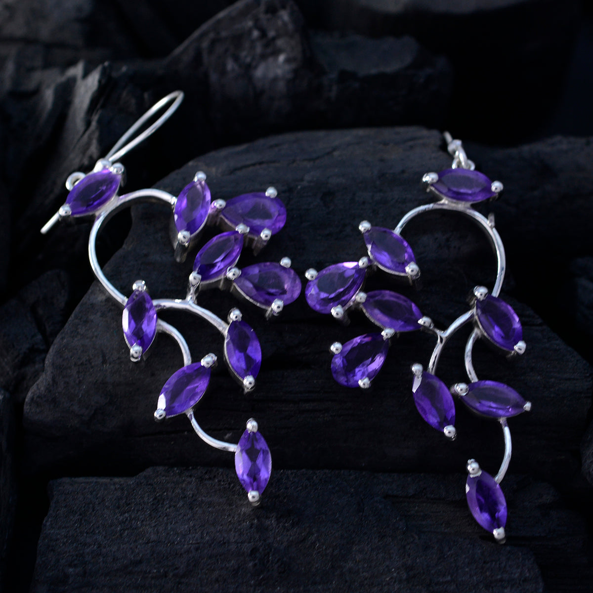 Clara Purple Edgy multiple Dangle Earring