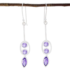 Ella Purple Tiny multiple Dangle Earring Amethyst Purple Dangle