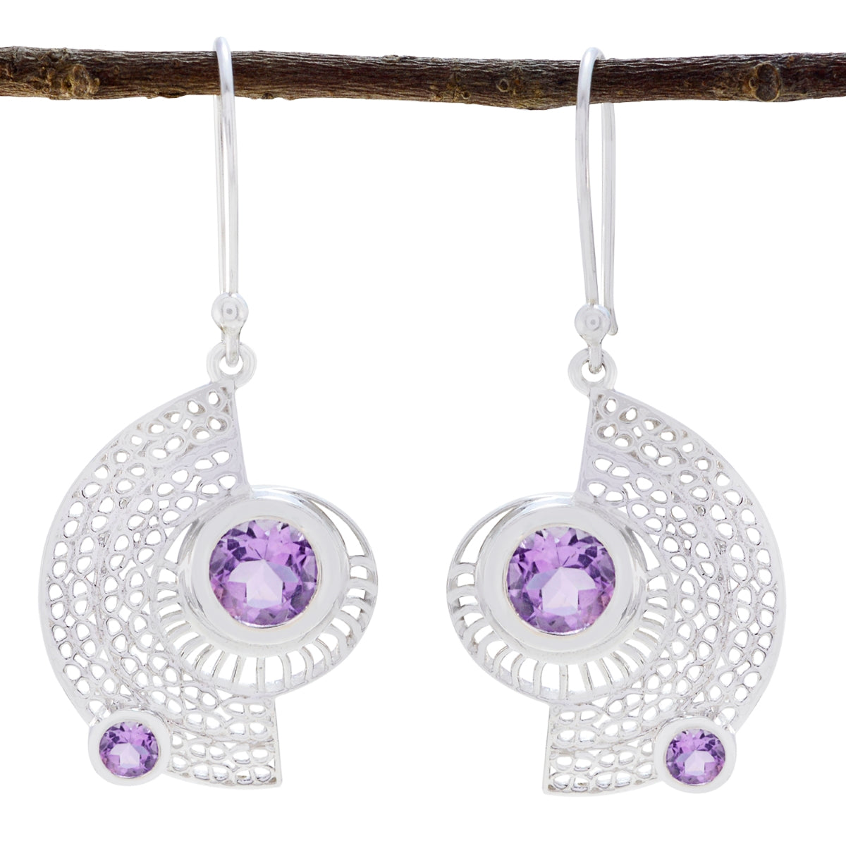 Freya Purple Versatile multiple Dangle Earring Amethyst Purple Dangle