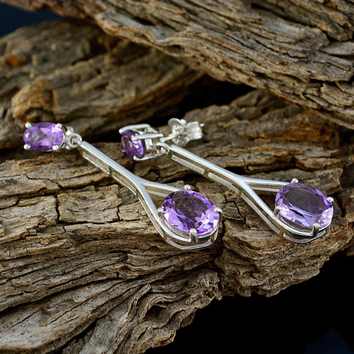 Ines Purple Slim multiple Stud Earring