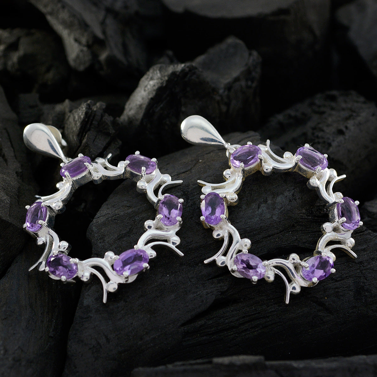 Inès Purple Edgy multiple Stud Earring