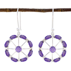 Naomi Purple Minimal multiple Dangle Earring Amethyst Purple Dangle