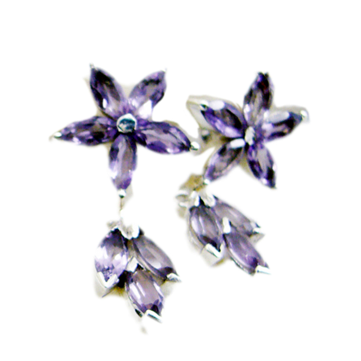 Agustina Purple Tiny multiple Stud Earring Amethyst Purple Stud