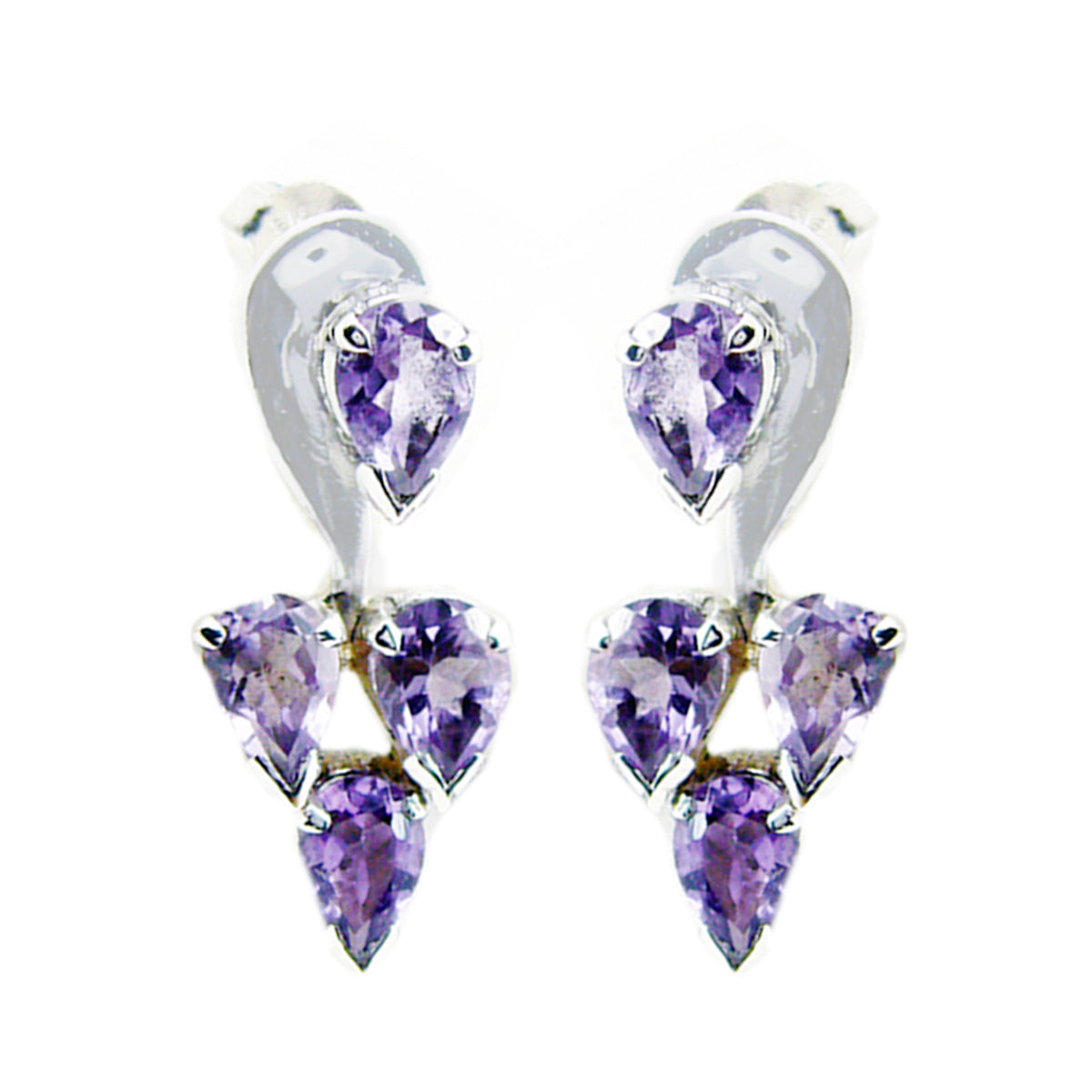 Alejandra Purple Featherlight multiple Stud Earring Amethyst Purple Stud