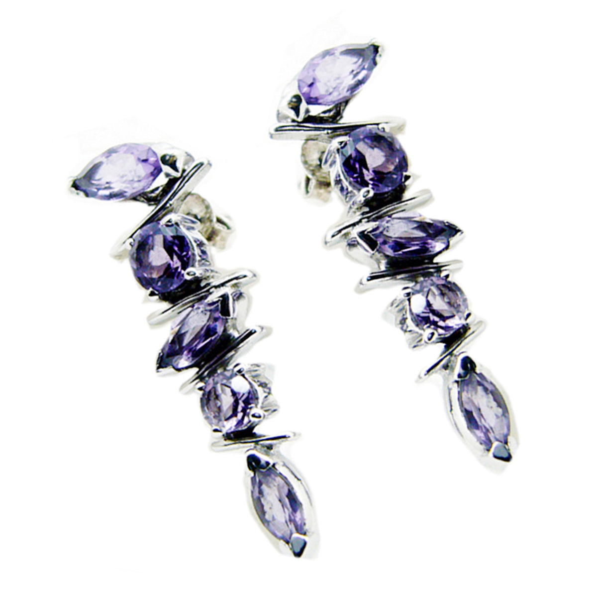 Amanda Purple Eye catching multiple Stud Earring