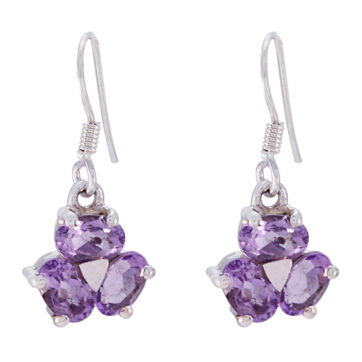 Paula Purple Dainty multiple Dangle Earring Amethyst Purple Dangle