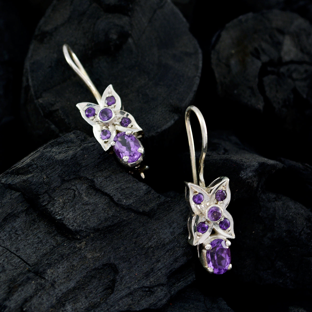 Penelope Purple Slim multiple Dangle Earring