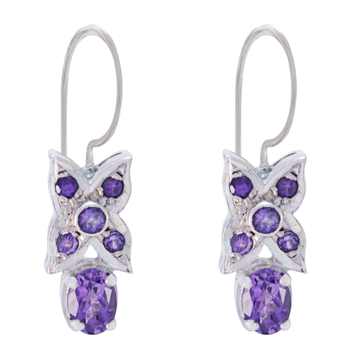 Penelope Purple Slim multiple Dangle Earring Amethyst Purple Dangle