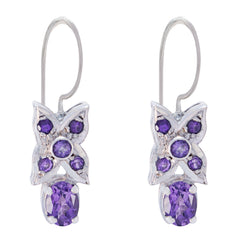 Penelope Purple Slim multiple Dangle Earring Amethyst Purple Dangle