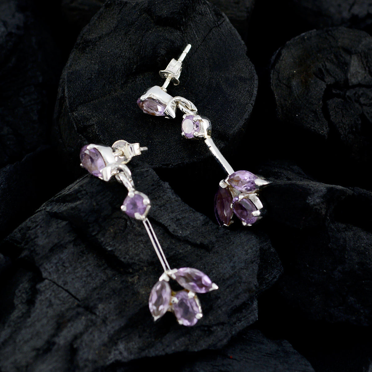 Riley Purple Slim multiple Stud Earring