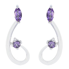 Ana Purple Mid weight multiple Stud Earring Amethyst Purple Stud