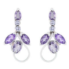 Sofia Purple Classic multiple Stud Earring Amethyst Purple Stud