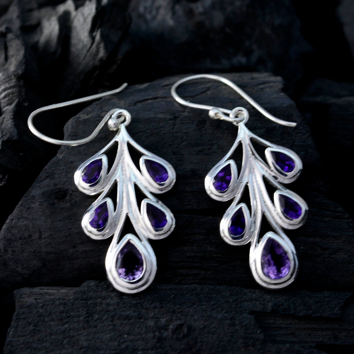 Victoria Purple Minimal multiple Dangle Earring