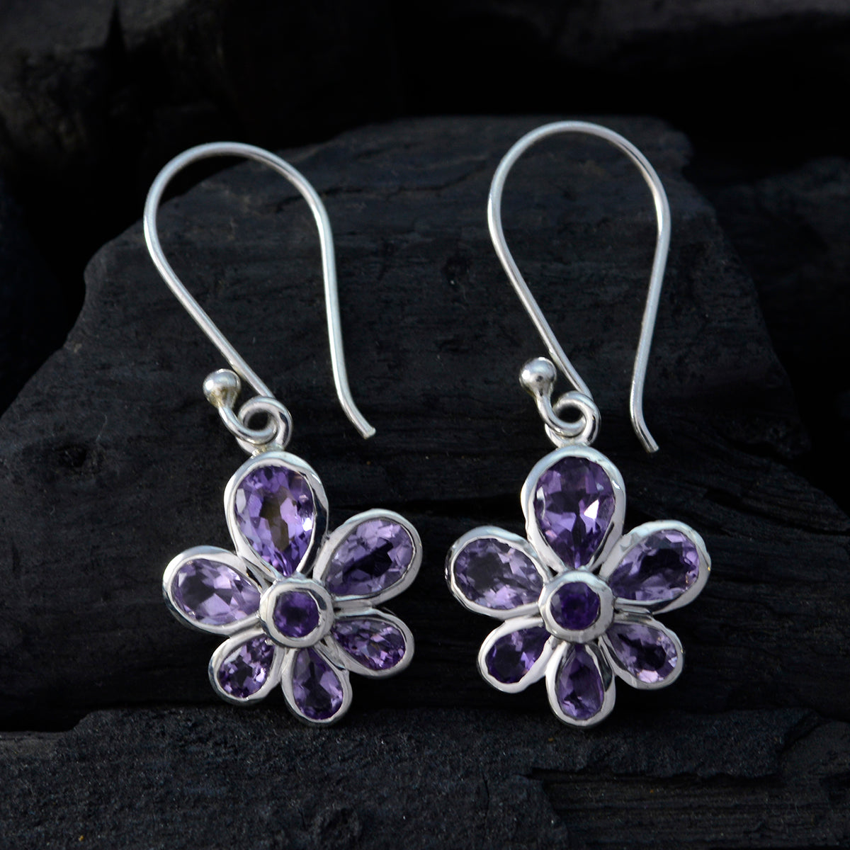 Hua Purple Whisper thin multiple Dangle Earring