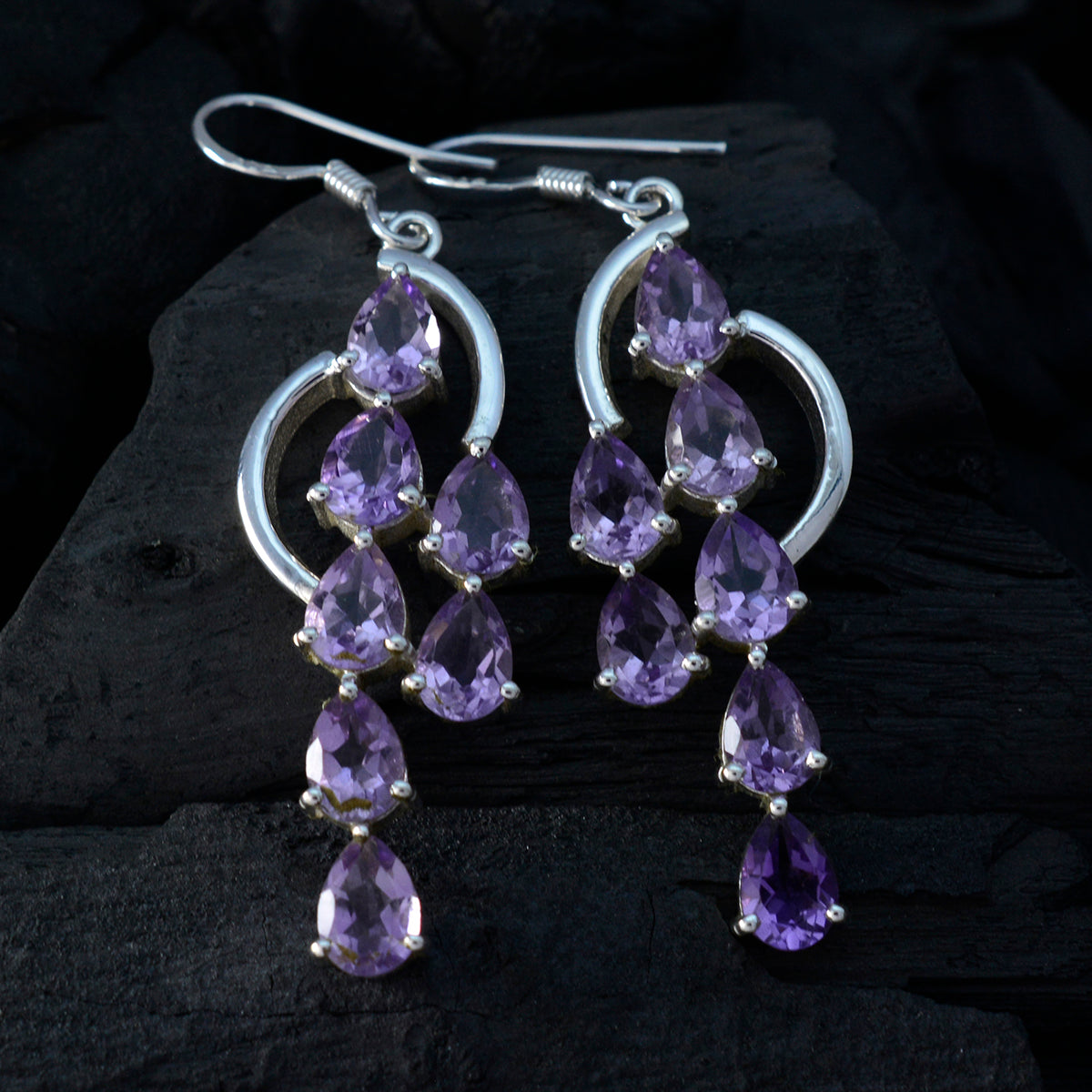 Alina Purple Edgy multiple Dangle Earring