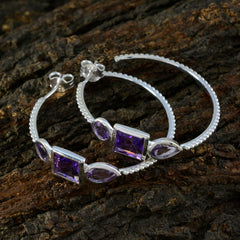 Sofia Purple Mid weight Trilogy Stud Earring