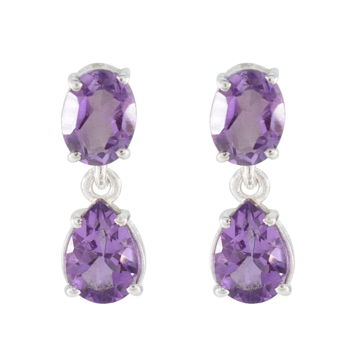 Teresa Purple Whisper thin Toi et Moi Stud Earring Amethyst Purple Stud