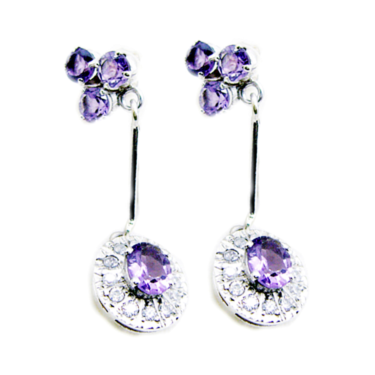 Andrea Purple Tiny multiple Stud Earring Amethyst Purple Stud