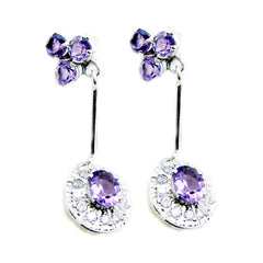 Andrea Purple Tiny multiple Stud Earring Amethyst Purple Stud