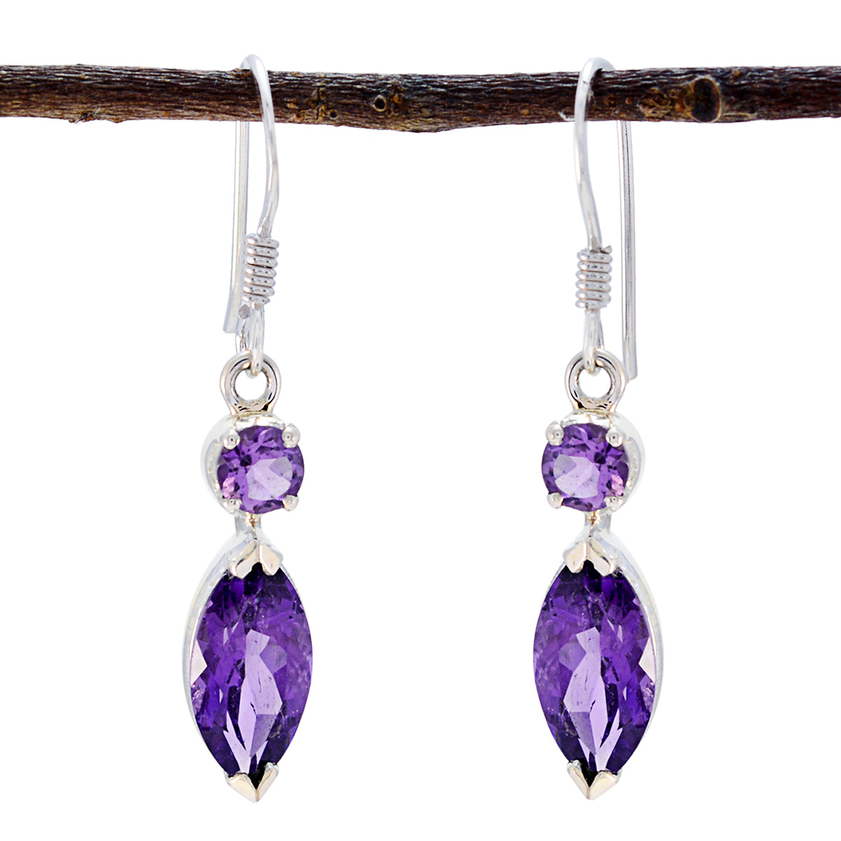 Ying Purple Delicate multiple Dangle Earring Amethyst Purple Dangle