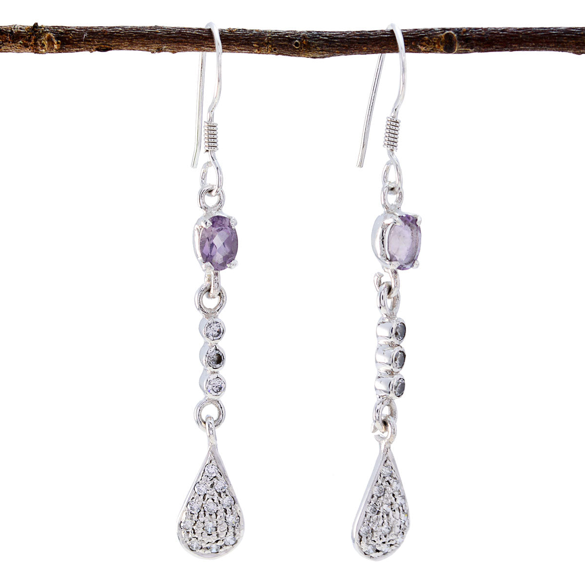 Bianca Purple Delicate multiple Dangle Earring Amethyst Purple Dangle